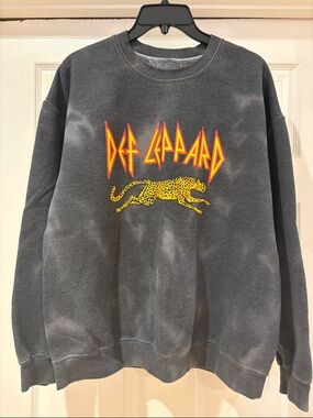 Def Leppard Graphic Crewneck Sweatshirt - Charcoal Gray